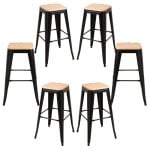 Packs Taburetes Altos - Pack 6 Taburetes Torix Madera Natural - Negro mate