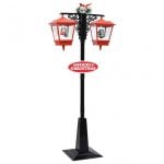 VidaXL Lanterne de Noël avec Père Noël PVC 81x40x188cm Noir/Rouge