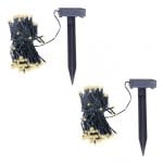 vidaXL Guirnalda de luces solares LED 2 unidades blanco cálido