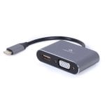 Adaptador Gembird USB-C HDMI VGA 4K 0,15m Cinzento CE RoHS