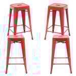 Packs Taburetes Bajos - Pack 4 Taburetes Torix Bajos - Rojo