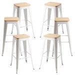 Packs Taburetes Altos - Pack 6 Taburetes Torix Madera Natural - Blanco