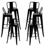 Packs Taburetes Altos - Pack 6 Taburetes Torix Respaldo - Negro