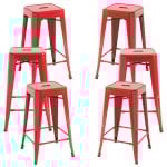 Packs Taburetes Bajos - Pack 6 Taburetes Torix Bajos - Rojo