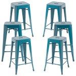Packs Taburetes Bajos - Pack 6 Taburetes Torix Bajos - Verde Azulado