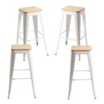 Packs Taburetes Altos - Pack 4 Taburetes Torix Madera Natural - Blanco