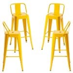 Packs Taburetes Altos - Pack 4 Taburetes Torix Respaldo - Amarillo