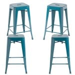 Packs Taburetes Bajos - Pack 4 Taburetes Torix Bajos - Verde Azulado