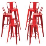 Packs Taburetes Altos - Pack 6 Taburetes Torix Respaldo - Rojo