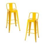 Packs Taburetes Altos - Pack 2 Taburetes Torix Respaldo - Amarillo