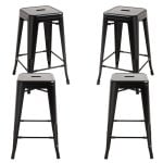 Packs Taburetes Bajos - Pack 4 Taburetes Torix Bajos - Negro Mate