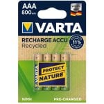 Varta Recycled Pack 4 batterie ricaricabili 800mAh AAA