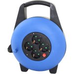Enrouleur de câble Silver Electronics 4 prises Schuko 15m bleu