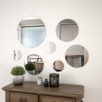 Vidaxl Conjunto De Espejo De Pared Redondo Vidrio 7 Piezas