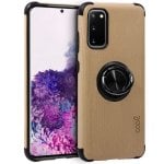 Coque en tissu rigide cool + anneau beige pour Samsung Galaxy S20 G980