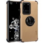 Coque en tissu rigide cool + anneau beige pour Samsung Galaxy S20 Ultra 5G G988