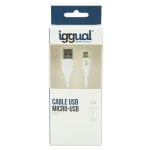 Cabo USB iggual USB-A/Micro-USB 1m Branco TPE USB 2.0