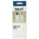 Cabo USB iggual USB-A/USB-C 1m Branco Transferência Rápida 3A