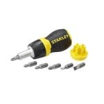 Destornilhador Stanley 0-66-358 Extra Curto Multipontas com Catraio Magnético 6 Bits