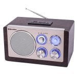 Radio analogica in legno Roadstar FM/MW Legno/Argento