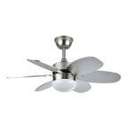 Fabrilamp Alves Ventilador de Techo Moderno con Luz y Motor DC Níquel Claro