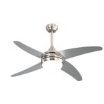 Ventilatore da soffitto Fabrilamp Klod con motore DC e luce in nichel