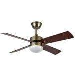 Fabrilamp Sofia Ventoinha de Teto com Luz e Comando 32W Couro