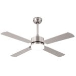 Fabrilamp Hupe Ventilatore da soffitto con motore DC e luce CCT 18W Nichel