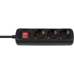 Multipresa Brennenstuhl con 3 prese con protezione dai contatti maggiorata 1,4 m Nero