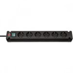 Brennenstuhl Bremounta Multiprise 6 prises avec interrupteur et option de montage 3 m Noir