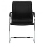 vidaXL Cantilever Cadeira de Escritório em Couro Sintético Preto