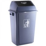 Contenitore per spazzatura Q-Connect con coperchio basculante in plastica, 58 litri, grigio Contenitore per spazzatura Q-Connect con coperchio basculante in plastica, 58 litri, grigio
