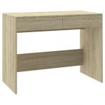 VidaXL Bureau en aggloméré 101x50x76,5 cm Chêne
