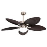 Ventilatore da Soffitto Fabrilamp Borasco con Motore DC e Luce LED 35W Colore Nichel