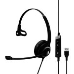 Auriculares Sennheiser SC 230 MS II con cable USB, cancelación de ruido, uso oficina, negros