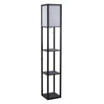 Homcom Lámpara De Pie Con 3 Estantes Para Bombilla E27 Potencia Máx. 40w Negro Y
