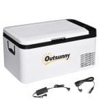 Outsunny Nevera Congelador Compresor 18l Hasta -20ºC Con Luz Led 58,5x33,5x29,2cm
