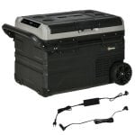 Outsunny Nevera Y Congelador Compresor 40l -20ºC Con Pantalla Led Táctil Y Ruedas