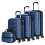 Numada Set Valises Et Trousse De Toilette 4 pcs Bleu Marine Numada Set Valises Et Trousse De Toilette 4 pcs Bleu Marine