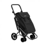 Carrello della spesa Playmarket Go Plus Premium, 4 ruote, pieghevole, borsa termica, nero