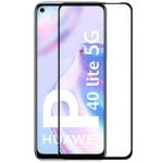 Protetor de tela de vidro temperado preto 3D legal completo para Huawei P40 Lite 5G