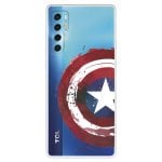 Estojo transparente oficial Marvel Capitão América Shield para TCL 20 Pro 5G - Marvel