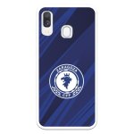 Capa para Samsung Galaxy A40 Del Zaragoza Cf Femenino Shield Azul-escuro Fundo - Licença Oficial Zaragoza Cf Femenino