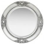 Vidaxl Espejo De Pared Estilo Barroco Plateado 50 Cm