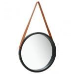 Vidaxl Espejo De Pared Con Correa Negro 50 Cm