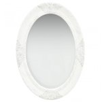 Vidaxl Espejo De Pared Estilo Barroco Blanco 50x70 Cm