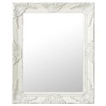 Vidaxl Espejo De Pared Estilo Barroco Blanco 50x60 Cm