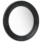 Vidaxl Espejo De Pared Estilo Barroco Negro 50 Cm