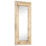 Vidaxl Espejo Tallado A Mano Madera Maciza De Mango 110x50x2,6 Cm