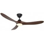 CasaFan Eco Echter Deckenventilator mit Licht und Fernbedienung, dunkles Walnussholz